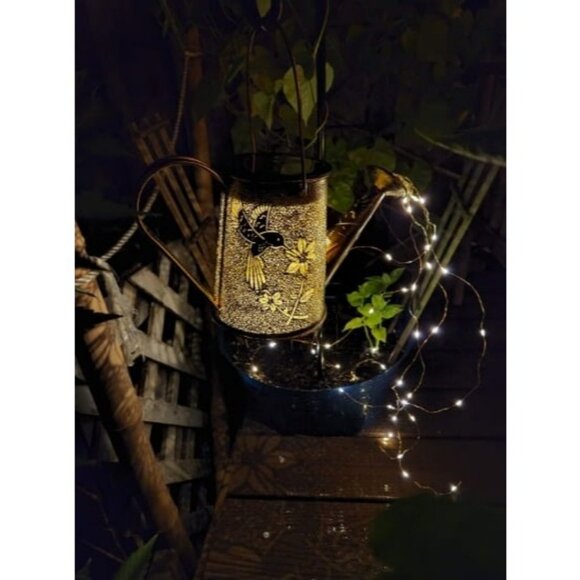 Solar Watering Can Lihgts,Garden Decor,Outdoor Solar Hummingbird Lights Decor - Picture 1 of 2